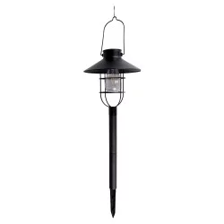 Φανάρι Κήπου LED Ηλιακό Μαύρο 21.8x21.8x64cm GRUNDIG