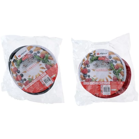 Φόρμα Κέικ Bundt Σιλικόνη 24x24x10.5cm ALPINA Σε 2 Χρώματα Φόρμα Κέικ Bundt Σιλικόνη 24x24x10.5cm ALPINA Σε 2 Χρώματα