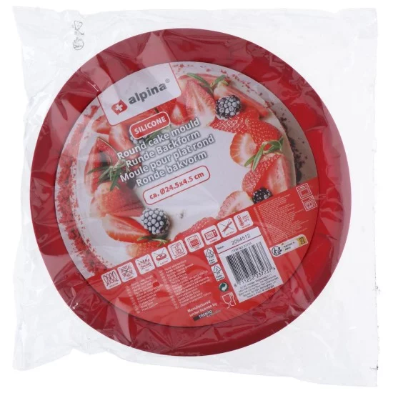 Στρογγυλή Φόρμα Κέικ Σιλικόνη Γκρι 24.5x4.5cm ALPINA Σε 2 Χρώματα