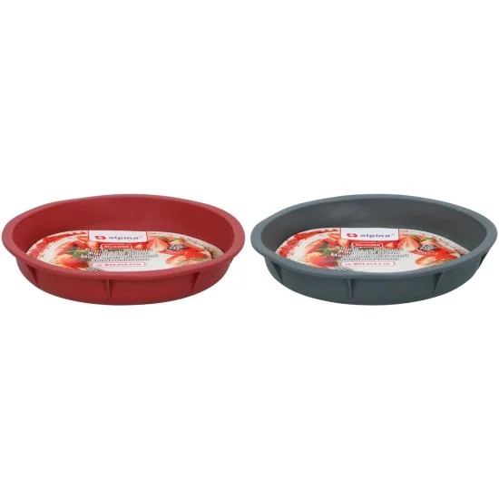 Στρογγυλή Φόρμα Κέικ Σιλικόνη Γκρι 24.5x4.5cm ALPINA Σε 2 Χρώματα