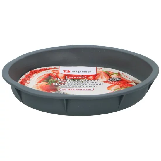 Στρογγυλή Φόρμα Κέικ Σιλικόνη Γκρι 24.5x4.5cm ALPINA Σε 2 Χρώματα