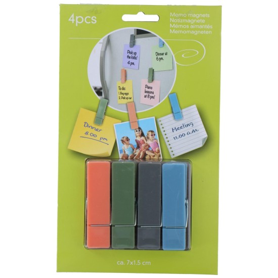 Μαγνητάκια Σημειώσεων Πολύχρωμα 7x1.5cm 4Τμχ Μαγνητάκια Σημειώσεων Πολύχρωμα 7x1.5cm 4Τμχ