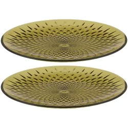 Πιάτα Διάφανα/Πράσινα/Χρυσά 20cm 2Τμχ ALPINA