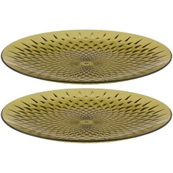 Πιάτα Διάφανα/Πράσινα/Χρυσά 25cm 2Τμχ ALPINA