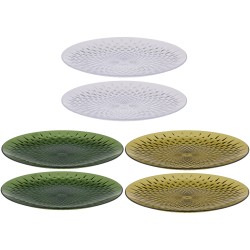 Πιάτα Διάφανα/Πράσινα/Χρυσά 25cm 2Τμχ ALPINA Πιάτα Διάφανα/Πράσινα/Χρυσά 25cm 2Τμχ ALPINA