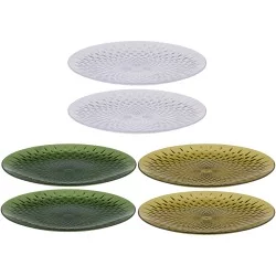 Πιάτα Διάφανα/Πράσινα/Χρυσά 25cm 2Τμχ ALPINA