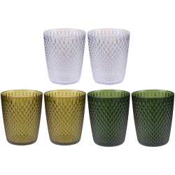 Ποτήρια 350ml Διάφανα/Πράσινα/Χρυσά 2Τμχ ALPINA