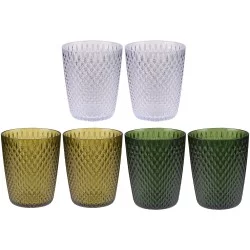 Ποτήρια 350ml Διάφανα/Πράσινα/Χρυσά 2Τμχ ALPINA