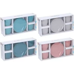 Σετ Φλιτζάνι & Πιατάκι 8Τμχ Σε 4 Χρώματα Espresso