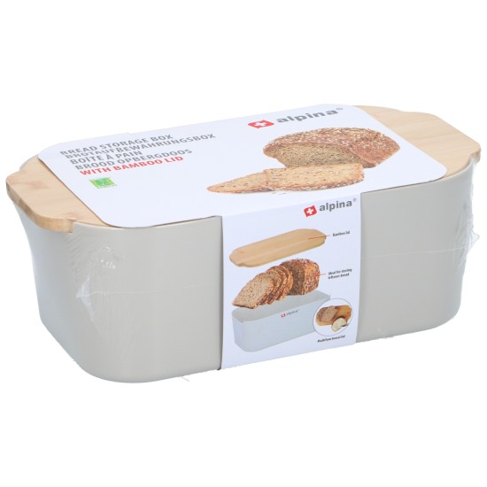 Ψωμιέρα Με Καπάκι Μπαμπού 650gr ALPINA Ψωμιέρα Με Καπάκι Μπαμπού 650gr ALPINA