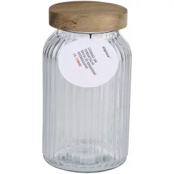 Βάζο Αποθήκευσης 1300ml με Καπάκι Ξύλινο ALPINA