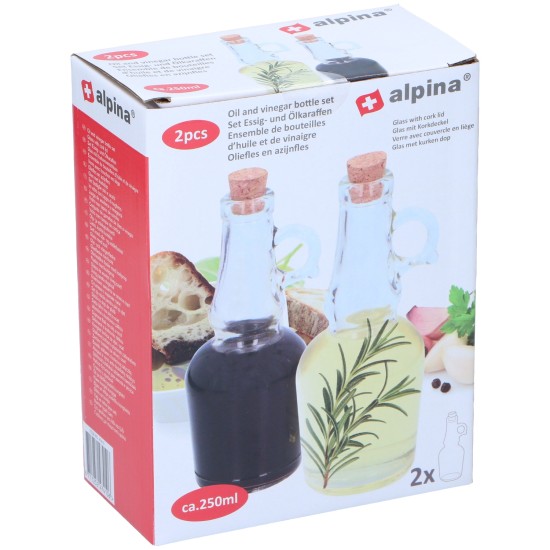 Μπουκάλι Λαδιού/Ξιδιού 250ml 2Τμχ Γυάλινα ALPINA Μπουκάλι Λαδιού/Ξιδιού 250ml 2Τμχ Γυάλινα ALPINA