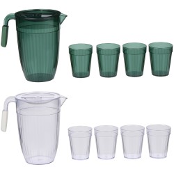 Κανάτα 1.5lt Με 4 Ποτήρια Σετ 5Τμχ Σε 2 Χρώματα ALPINA