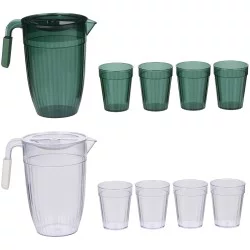 Κανάτα 1.5lt Με 4 Ποτήρια Σετ 5Τμχ Σε 2 Χρώματα ALPINA