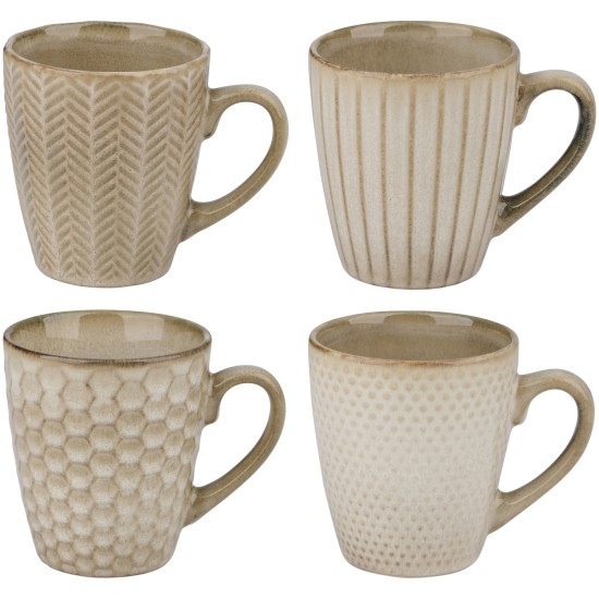 Κούπα Reactive Glaze Μπεζ Σε 4 Σχέδια Κούπα Reactive Glaze Μπεζ Σε 4 Σχέδια