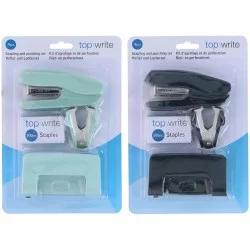 Σετ Συρραφής και Διάτρησης Μαύρο/Μέντα Πλαστικό/Μέταλλο 4Τμχ