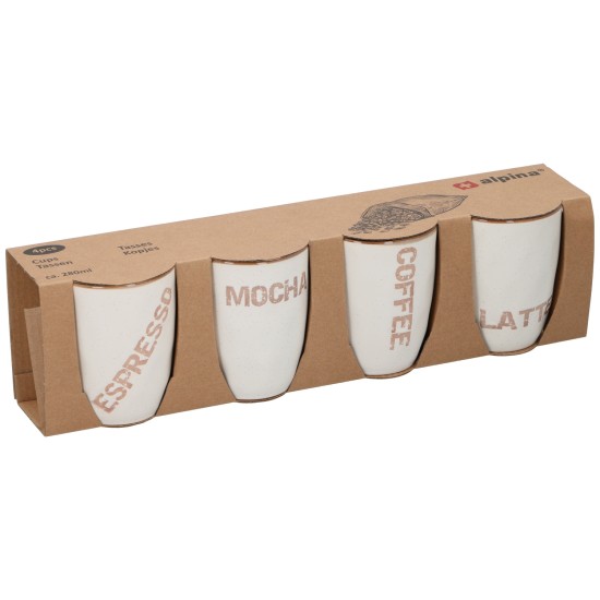 Κούπες 320ml Λευκό/Ροζ Σε 4 Σχέδια Κούπες 320ml Λευκό/Ροζ Σε 4 Σχέδια