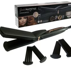 Ισιωτικό Μαλλιών Κεραμικό Με 3 Εξαρτήματα Μαύρο 50W