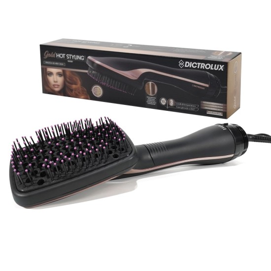 Βούρτσα Μαλλιών Με Αέρα Ηλεκτρική 3 Επίπεδα Θερμότητας Μαύρο 1000W