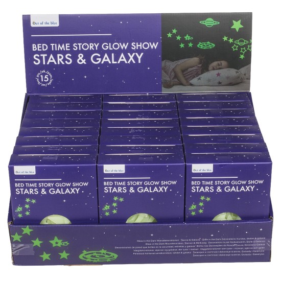 Αυτοκόλλητα Τοίχου Που Φωσφορίζουν Αστέρια Και Πλανήτες Σετ 15Τμχ Σε 3 Σχέδια