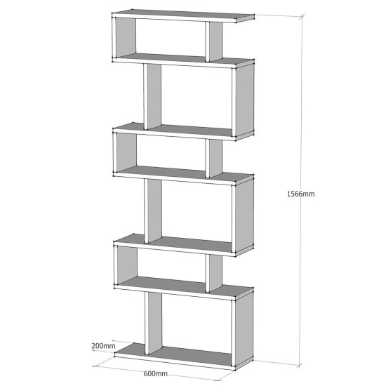 Βιβλιοθήκη  OSMOND Λευκό Μοριοσανίδα/Μελαμίνη 60x20x157cm