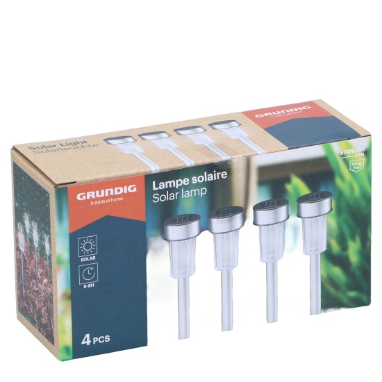 Ηλιακό Φωτιστικό Σφήνα Φ4.8x36.5cm 4Τμχ GRUNDIG