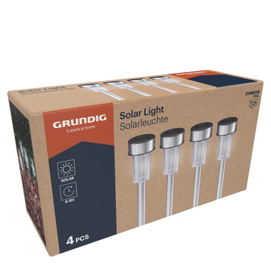 Ηλιακό Φωτιστικό Σφήνα Φ4.8x36.5cm 4Τμχ GRUNDIG