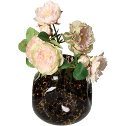 Βάζο  Καφέ Γυαλί 15x15x15cm Βάζο  Καφέ Γυαλί 15x15x15cm