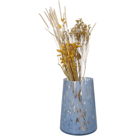 Βάζο Μπλε Γυαλί 14.5x14.5x19cm Βάζο Μπλε Γυαλί 14.5x14.5x19cm