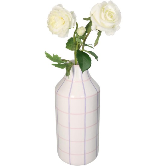 Βάζο Με Ρίγες Πολύχρωμο Δολομίτης 14x14x33cm Βάζο Με Ρίγες Πολύχρωμο Δολομίτης 14x14x33cm