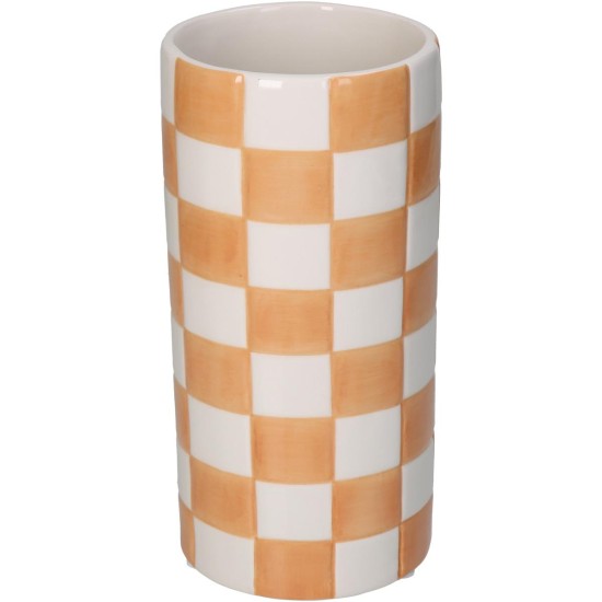 Βάζο  Σκακιέρα Πορτοκαλί Δολομίτης 10.2x10.2x20.3cm