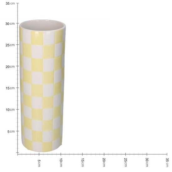 Βάζο Σκακιέρα Κίτρινο Δολομίτης 10.7x10.7x30.7cm Βάζο Σκακιέρα Κίτρινο Δολομίτης 10.7x10.7x30.7cm
