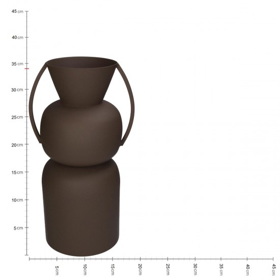 Βάζο ArteLibre Καφέ Μέταλλο 19x15.5x34cm - ART-05150416