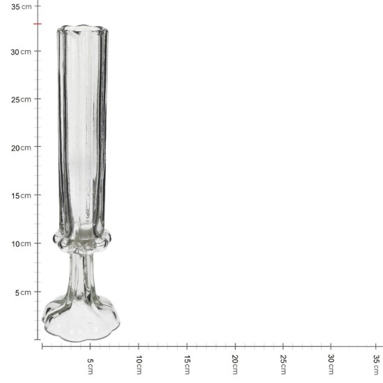 Βάζο  Φλάουτο Χειροποίητο Διάφανο Γυαλί 8.5x8.5x33cm