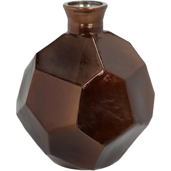 Βάζο Μπρονζέ Ανακυκλωμένο Γυαλί 16x16x18cm Βάζο Μπρονζέ Ανακυκλωμένο Γυαλί 16x16x18cm