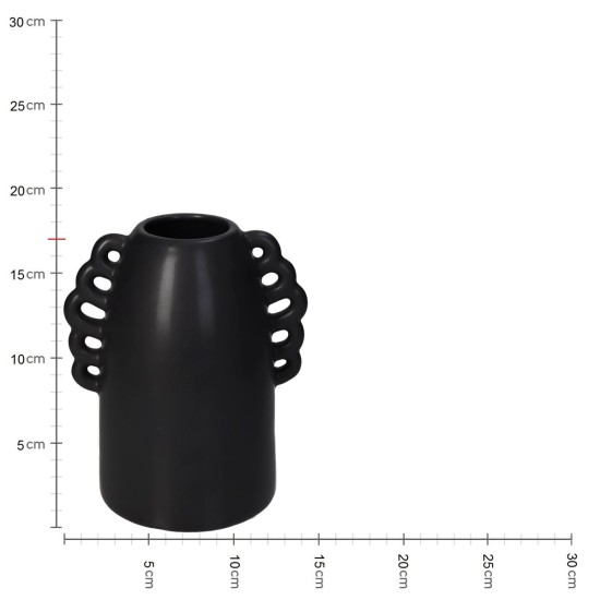Βάζο Μαύρο Κεραμικό 14.3x11x17cm Βάζο Μαύρο Κεραμικό 14.3x11x17cm