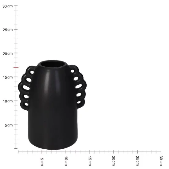 Βάζο Μαύρο Κεραμικό 14.3x11x17cm Βάζο Μαύρο Κεραμικό 14.3x11x17cm