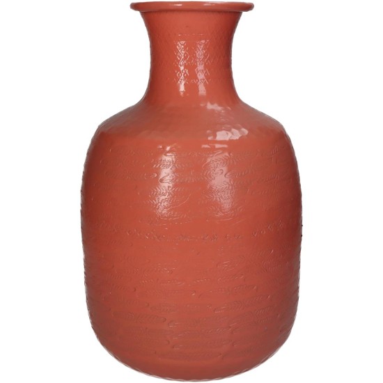 Βάζο Ροζ Αλουμίνιο 21x21x34cm Βάζο Ροζ Αλουμίνιο 21x21x34cm