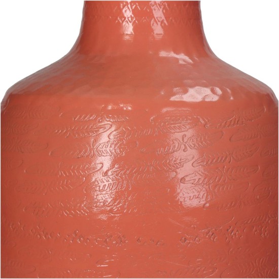 Βάζο Ροζ Αλουμίνιο 21x21x34cm Βάζο Ροζ Αλουμίνιο 21x21x34cm