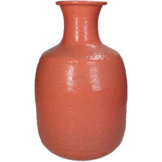 Βάζο Ροζ Αλουμίνιο 21x21x34cm Βάζο Ροζ Αλουμίνιο 21x21x34cm