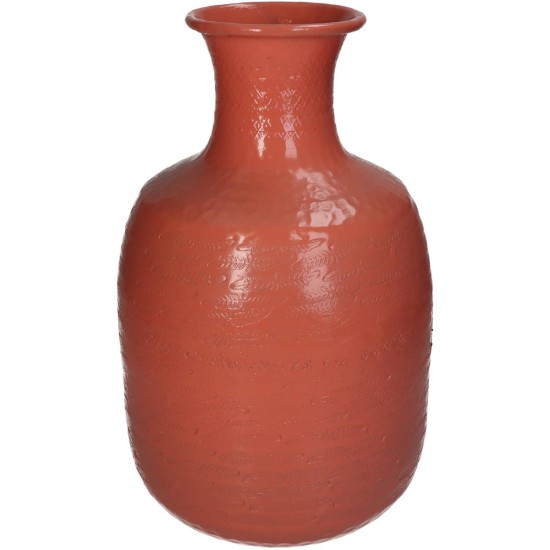 Βάζο Ροζ Αλουμίνιο 21x21x34cm Βάζο Ροζ Αλουμίνιο 21x21x34cm