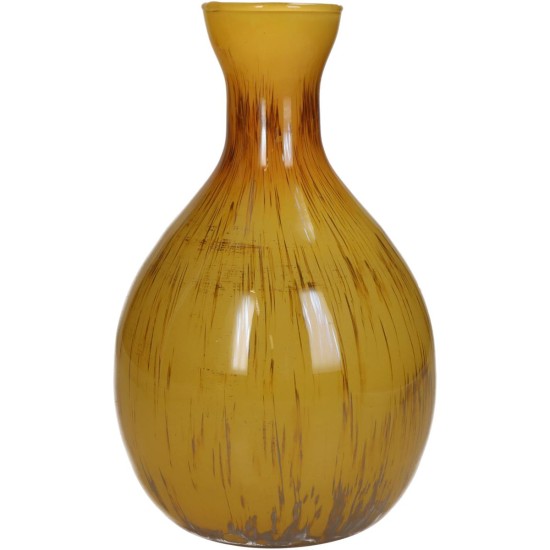 Βάζο Ώχρα Γυαλί 16x16x25cm Βάζο Ώχρα Γυαλί 16x16x25cm