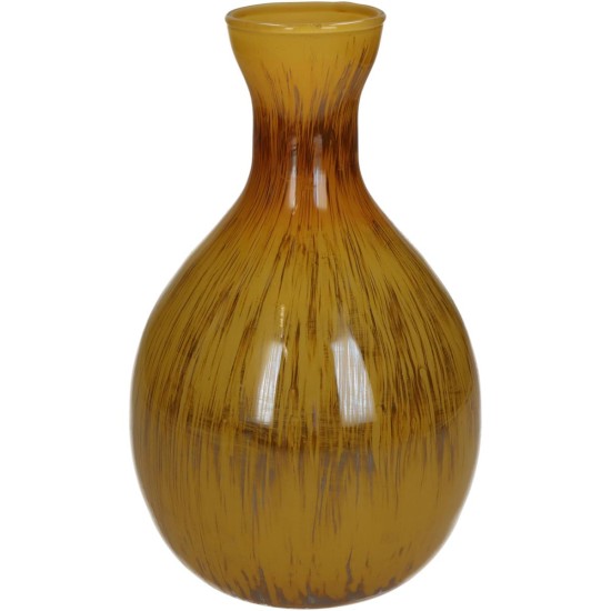 Βάζο Ώχρα Γυαλί 16x16x25cm Βάζο Ώχρα Γυαλί 16x16x25cm