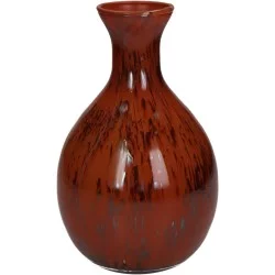 Βάζο  Κόκκινο Γυαλί 16x16x25cm