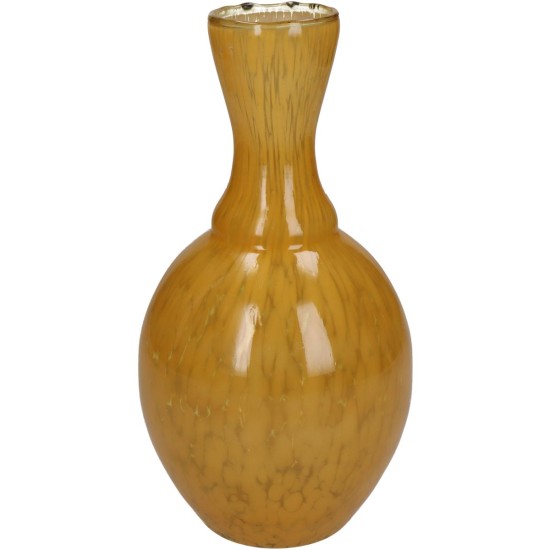 Βάζο Ώχρα Γυαλί 12x12x23cm Βάζο Ώχρα Γυαλί 12x12x23cm