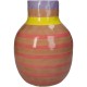 Βάζο Με Ρίγες Ροζ Δολομίτης 17.5x17.5x24.5cm Βάζο Με Ρίγες Ροζ Δολομίτης 17.5x17.5x24.5cm