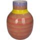 Βάζο Με Ρίγες Ροζ Δολομίτης 17.5x17.5x24.5cm Βάζο Με Ρίγες Ροζ Δολομίτης 17.5x17.5x24.5cm