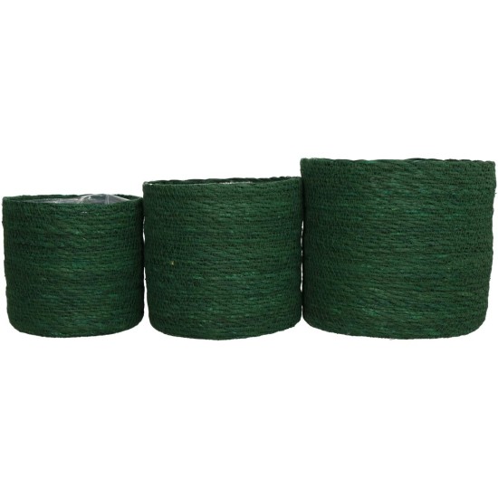 Καλάθι Πράσινο Seagrass 20x20x18cm Σετ 3Τμχ Καλάθι Πράσινο Seagrass 20x20x18cm Σετ 3Τμχ