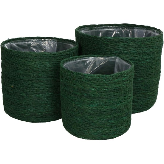 Καλάθι Πράσινο Seagrass 20x20x18cm Σετ 3Τμχ Καλάθι Πράσινο Seagrass 20x20x18cm Σετ 3Τμχ