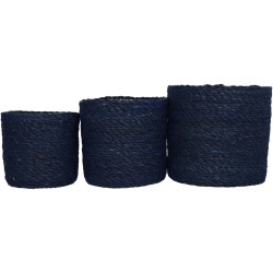 Καλάθι  Μπλε Seagrass 20x20x18cm Σετ 3Τμχ Καλάθι  Μπλε Seagrass 20x20x18cm Σετ 3Τμχ